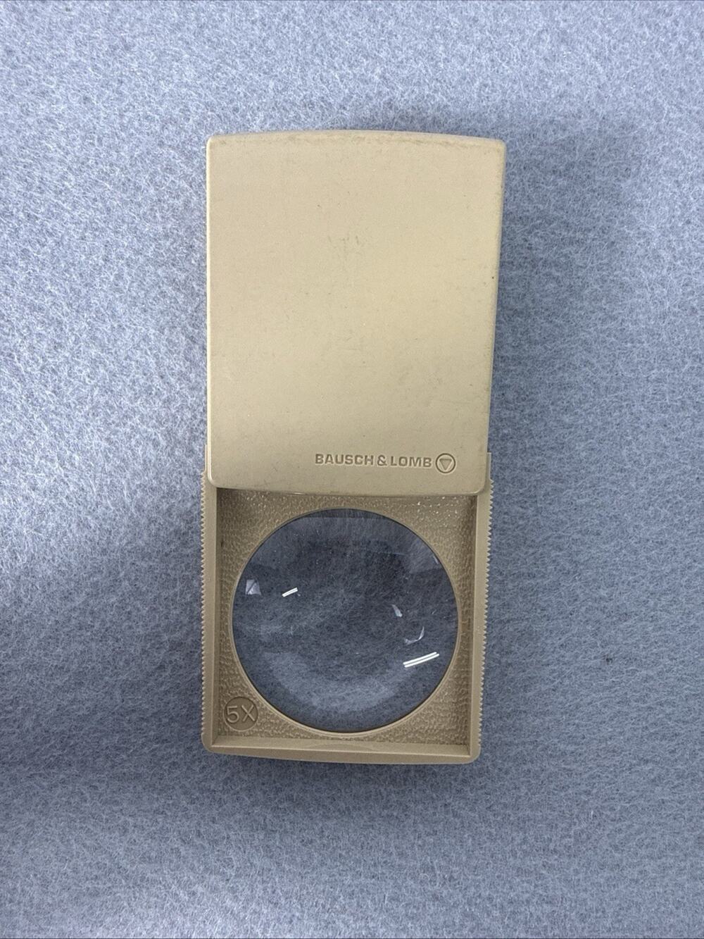 Vintage Bausch & Lomb 5x Pocket Magnifier Slide Out